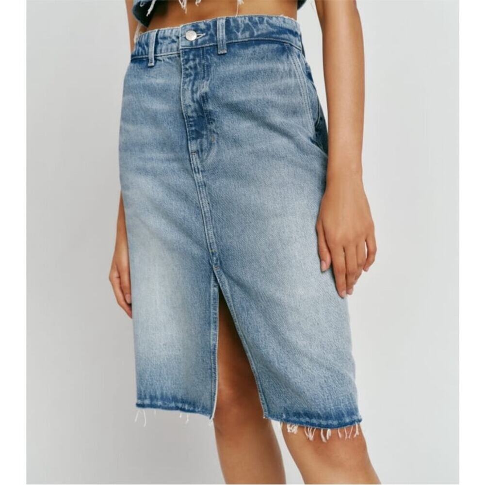 Reformation Dyani Denim Midi Skirt 26